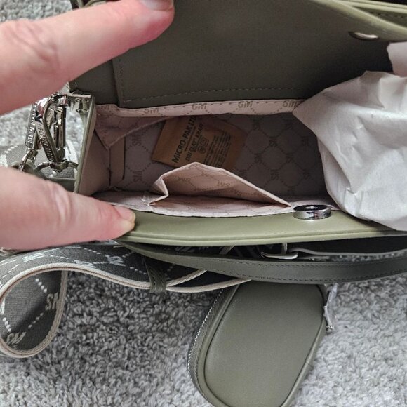 STEVE MADDEN BEVIEE SATCHEL/CROSSBODY w/2 ADJUST/REMOVABLE STRAPS- LT OLIVE- NWT - Picture 7 of 11